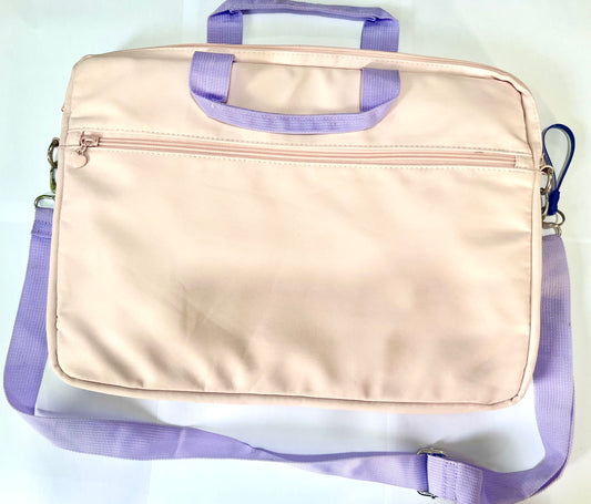 Comfy Laptop Bag - Light pink, lavender strapped