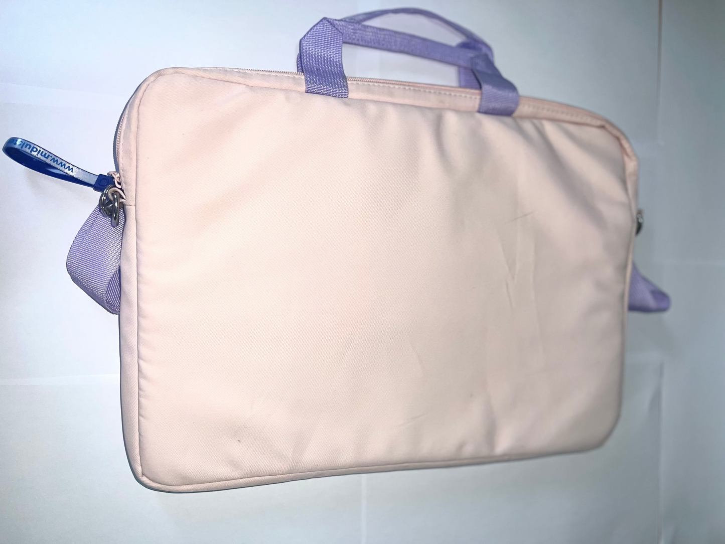 Comfy Laptop Bag - Light pink, lavender strapped